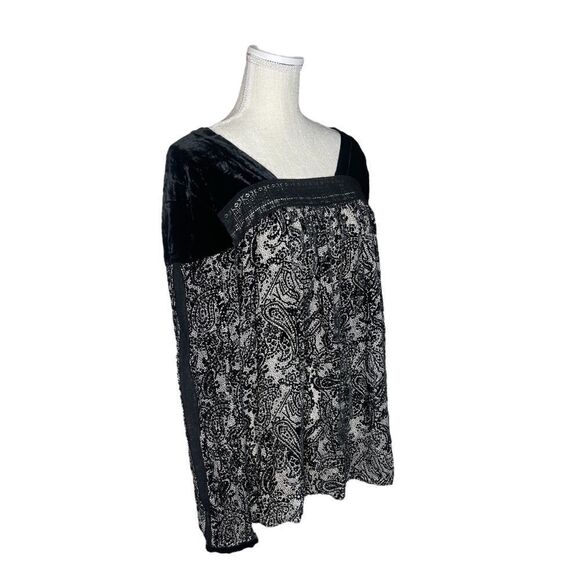 Sundance Silk Blend Velvet Burnout Boho Top Medium - Picture 4 of 13